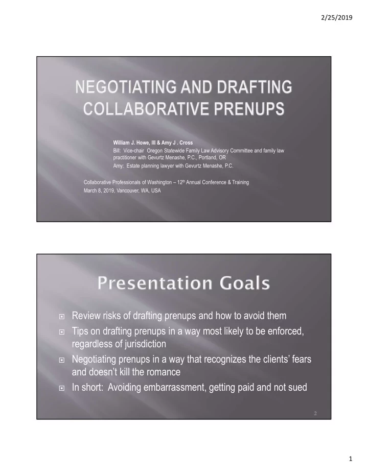 review risks of drafting prenups and how to avoid them