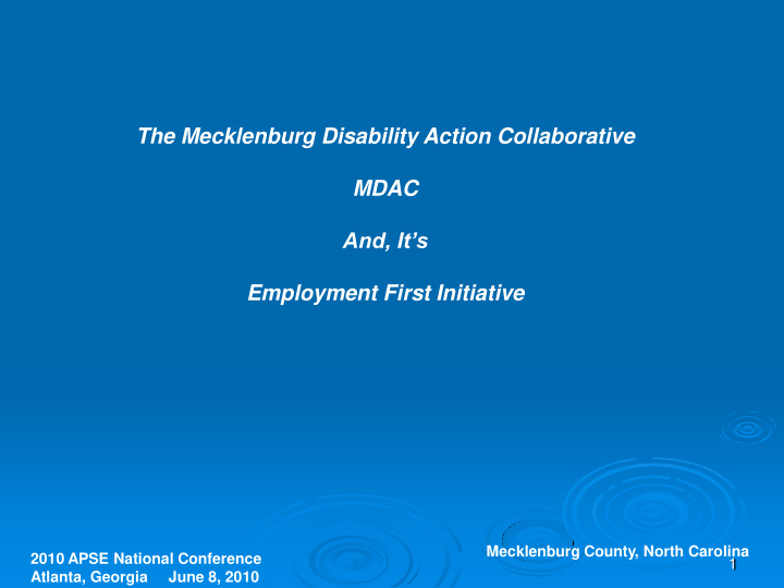 the mecklenburg disability action collaborative mdac and
