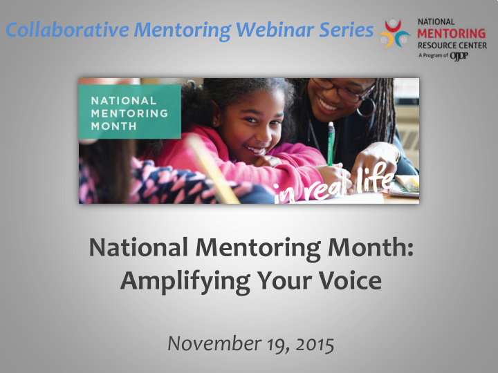 national mentoring month amplifying your voice