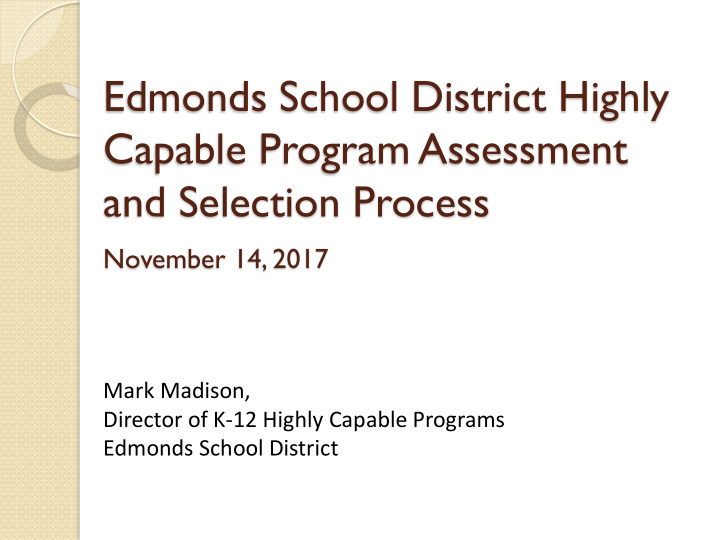 edmonds school district highly capable program assessment