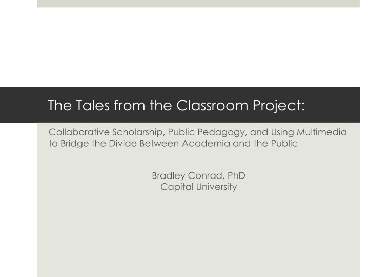 the tales from the classroom project