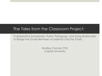 The Tales from the Classroom Project:  Collaborative Scholarship, Public Pedagogy, and Using