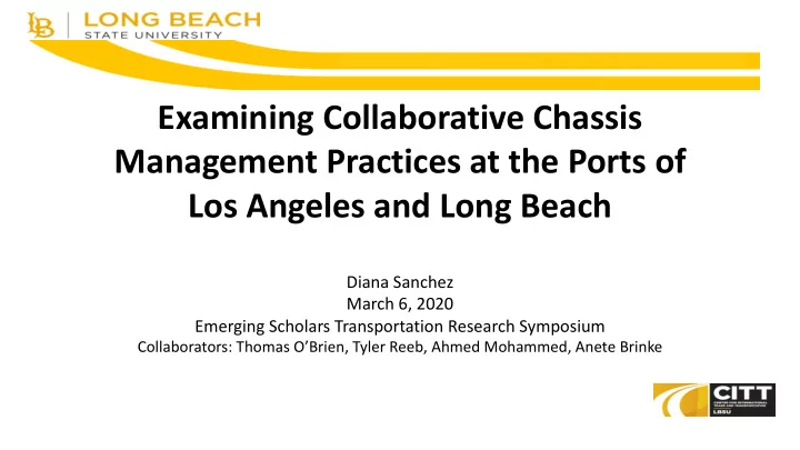 examining collaborative chassis management practices at