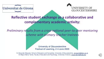 Reflective student exchange as a collaborative and  complementary academic activity:  Preliminary