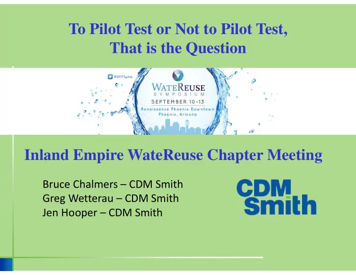 to pilot test or not to pilot test that is the question