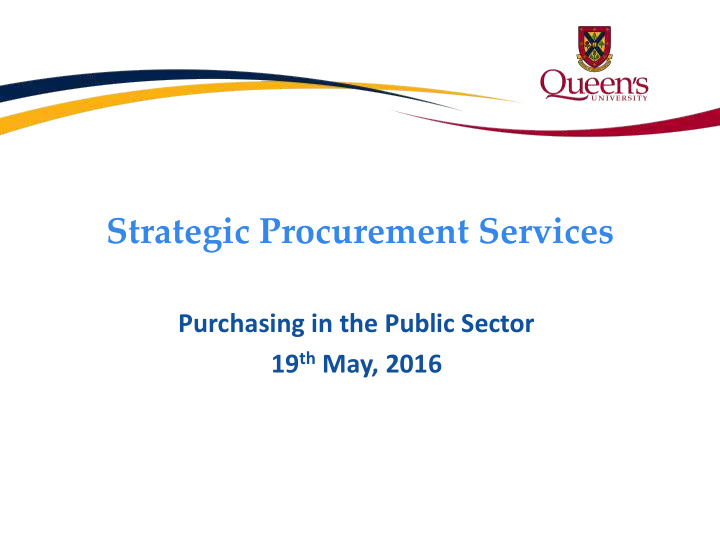 strategic procurement services