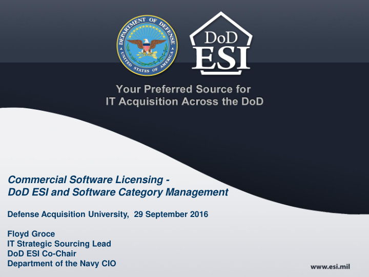 dod esi and software category management