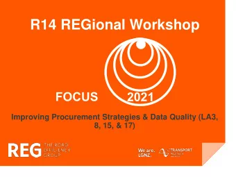 R14 REGional Workshop  G  FOCUS  2021  Improving Procurement Strategies &amp; Data Quality (LA3,