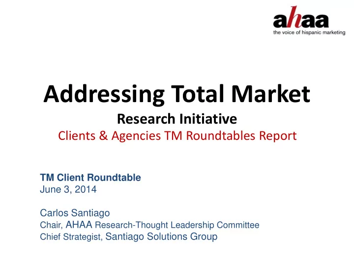 addressing total market
