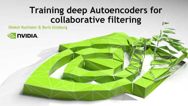 training deep autoencoders for