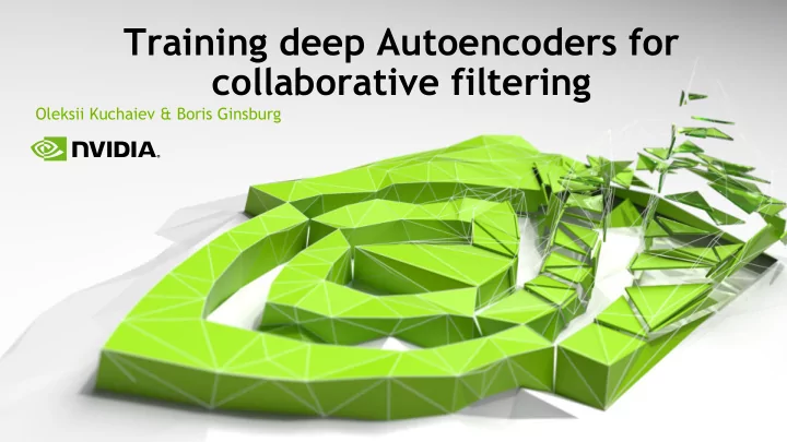 training deep autoencoders for