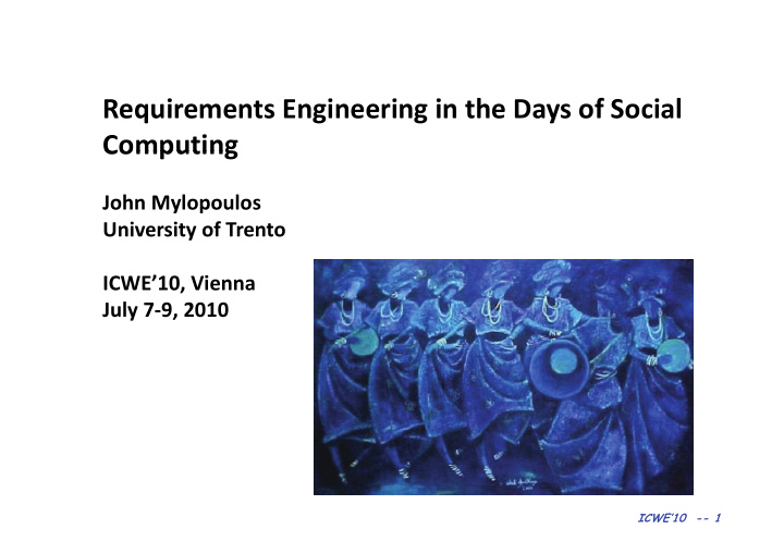 requirements engineering in the days of social computing