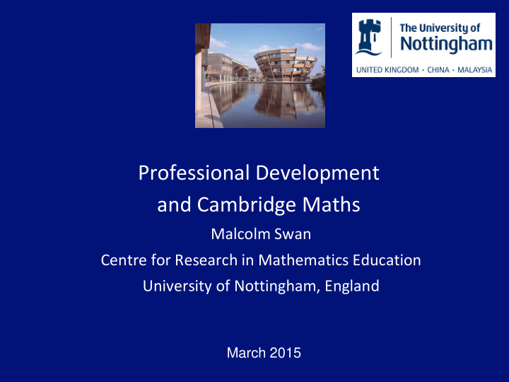 professional development and cambridge maths