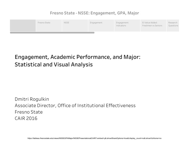 engagement academic performance and major statistical and