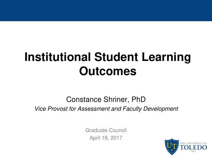 institutional student learning