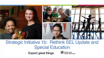 Strategic Initiative 1b: Rethink SEL Update and  Special Education  Agenda  Alignment to the