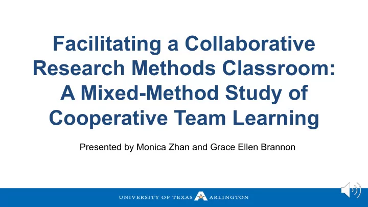 facilitating a collaborative research methods classroom a