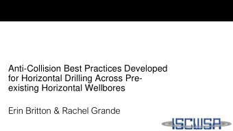 PRESE  PRE  SENTA  NTATIO  TION TITLE  TITLE  Anti-Collision Best Practices Developed  Industry