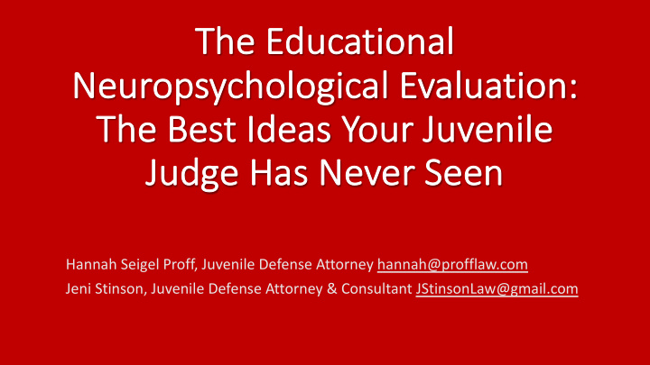 th the educati tional neuropsych chological evaluation th