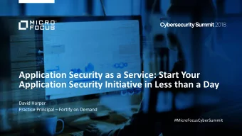 Application Security as a Service: Start Your  Application Security Initiative in Less than a Day