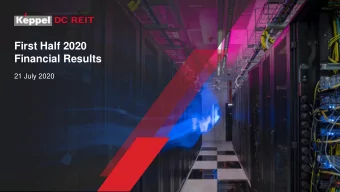First Half 2020  Financial Results  21 July 2020  Outline  Key Highlights  Financial
