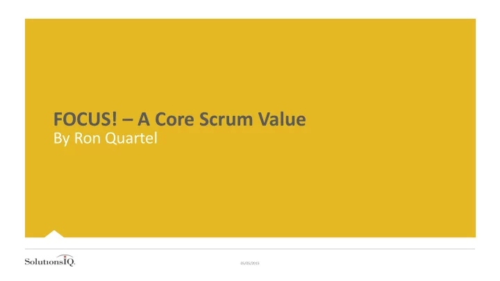 focus a core scrum value