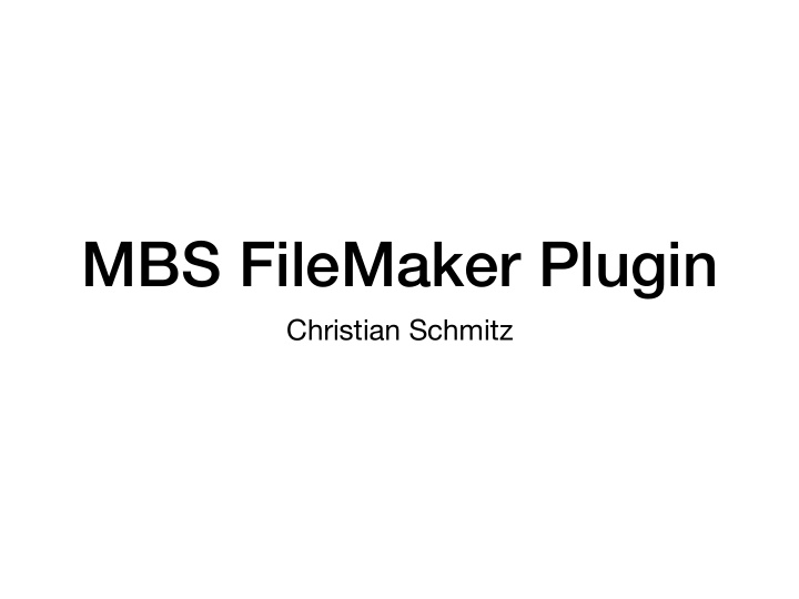 mbs filemaker plugin