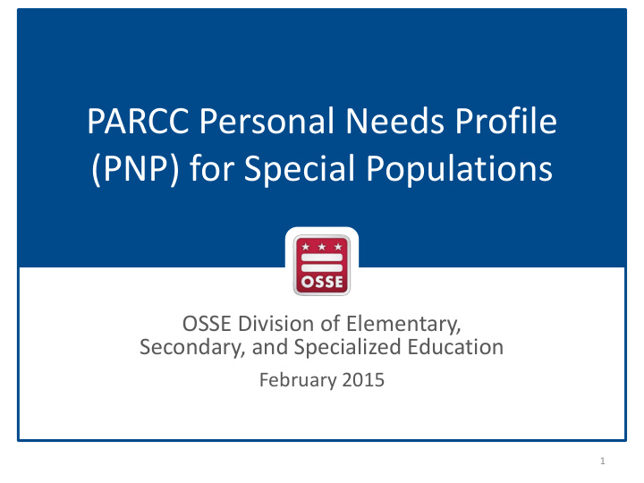 parcc personal needs profile