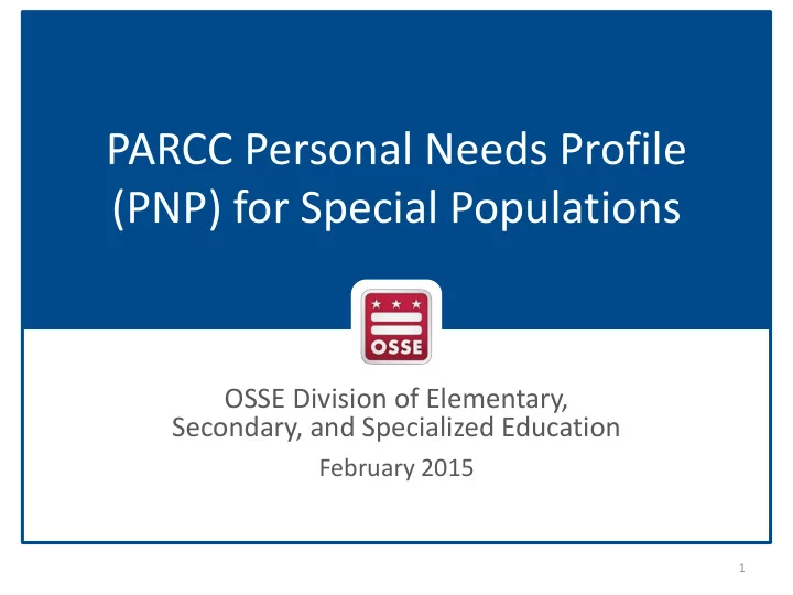 parcc personal needs profile