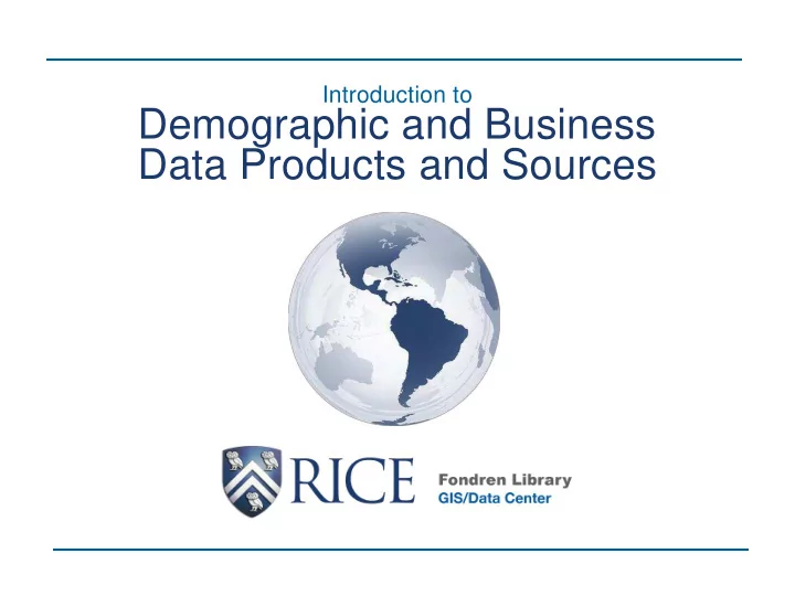 demographic and business