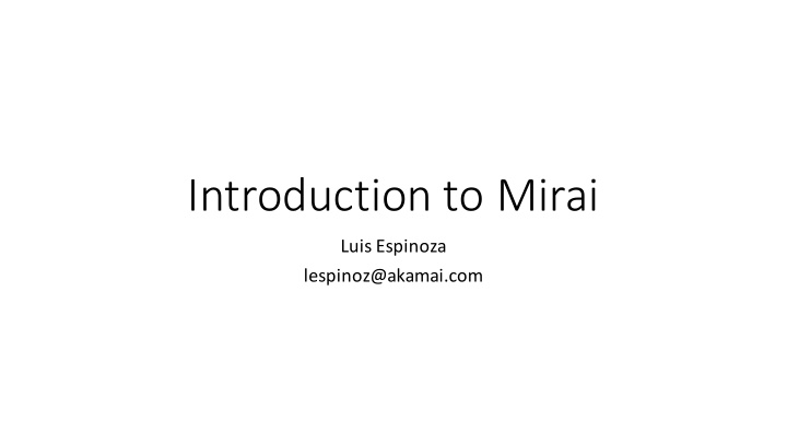 introduction to mirai