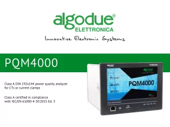 PQM4000 PQM4000 and PQM4000RGW  Class A DIN 192x144 power quality analyzer  for CTs or current