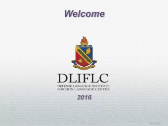 20160322  DEFENSE LANGUAGE INSTITUTE FOREIGN LANGUAGE CENTER  Agenda  Mission, Vision, and