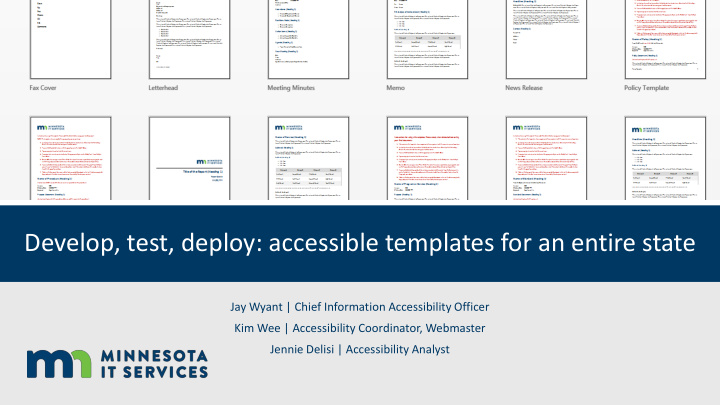 develop test deploy accessible templates for an entire