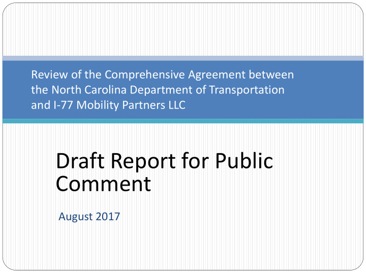 draft report for public