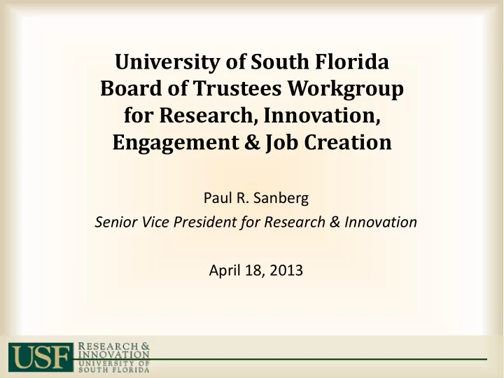 university of south florida board of trustees workgroup