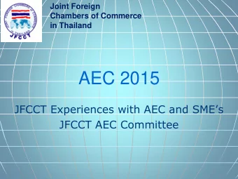AEC 2015 JFCCT Experiences with AEC and SMEs  JFCCT AEC Committee  JFCCT  Meet with Thai