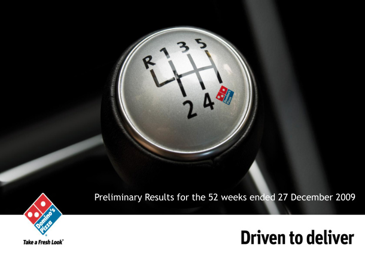preliminary results for the 52 weeks ended 27 december