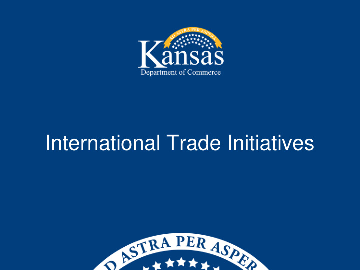 international trade initiatives international trade
