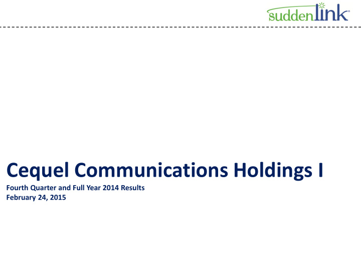 cequel communications holdings i