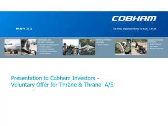 Transaction Overview    Voluntary public tender offer to the shareholders and warrant holders of