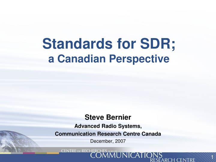 standards for sdr