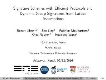 Signature Schemes with Efficient Protocols and  Dynamic Group Signatures from Lattice  Assumptions