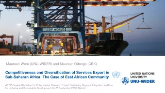 Competitiveness and Diversification of Services Export in  Sub-Saharan Africa: The Case of East