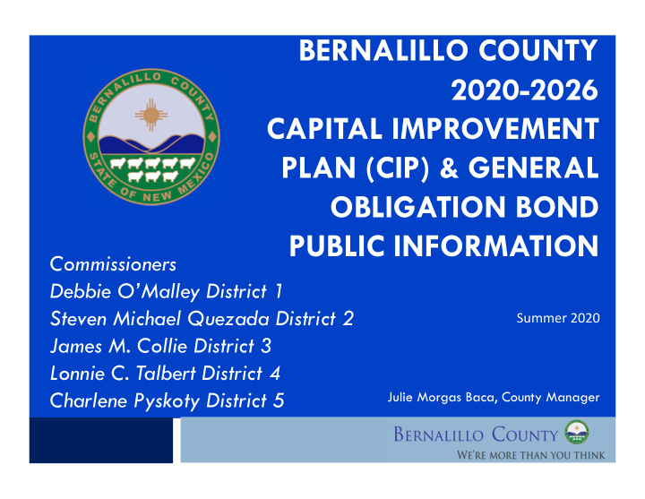 bernalillo county 2020 2026 capital improvement plan cip