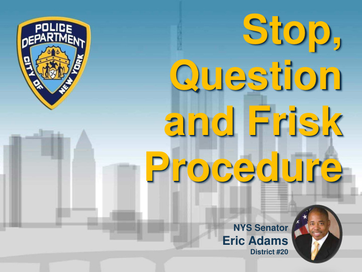 stop question and frisk procedure