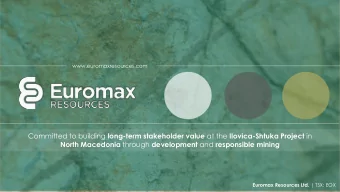 Committed to building long-term stakeholder value at the Ilovica-Shtuka Project in North Macedonia