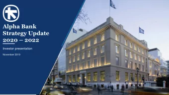 Strategy Update 2020  2022  Investor presentation  November 2019  Our vision for the  future