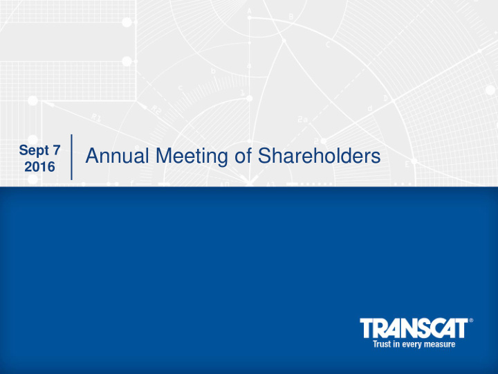 annual meeting of shareholders
