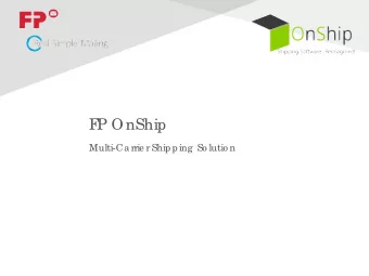 F  P OnShip  Multi-Ca rrie r Shipping  So lutio n  OE  M So lutio ns  Ve ndo r T  a b le s  Mo  Bo